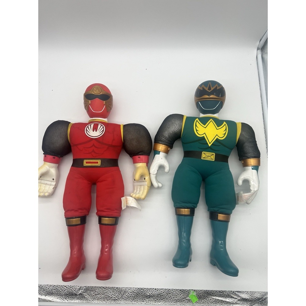 Bandai Power Rangers Ninja Storm Green & Red Ranger Talking Plush '03